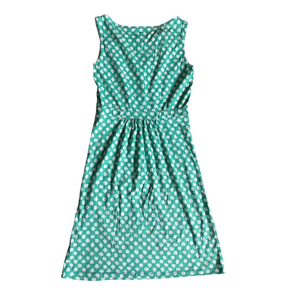 Boden Sleeveless Midi Summer Teal White Dress Size 4 Reg Cotton Modal - Picture 2 of 4